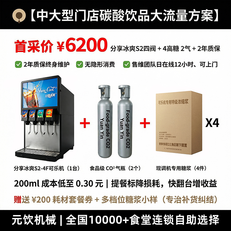 元饮中大型门店大流量碳酸饮品方案