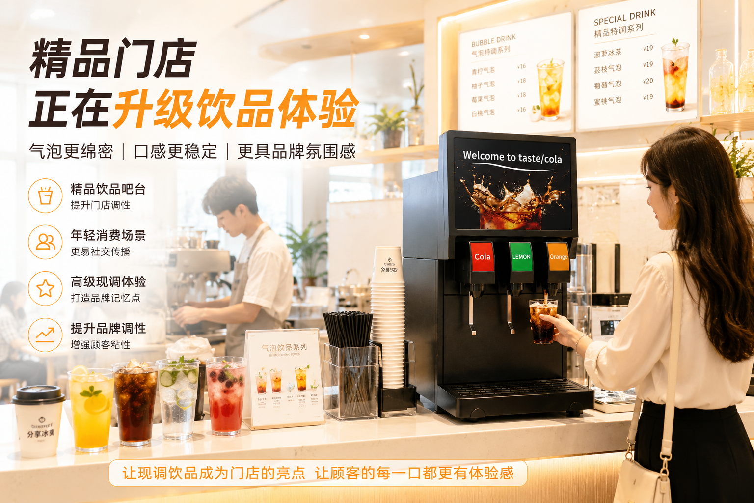 简伯 L2-3F 稳定型现调可乐机精品门店方案