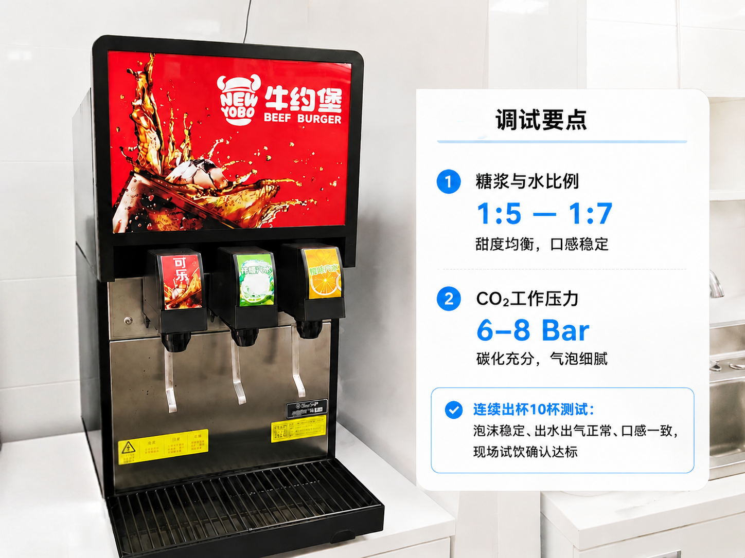 元饮可乐机机调试参数说明图